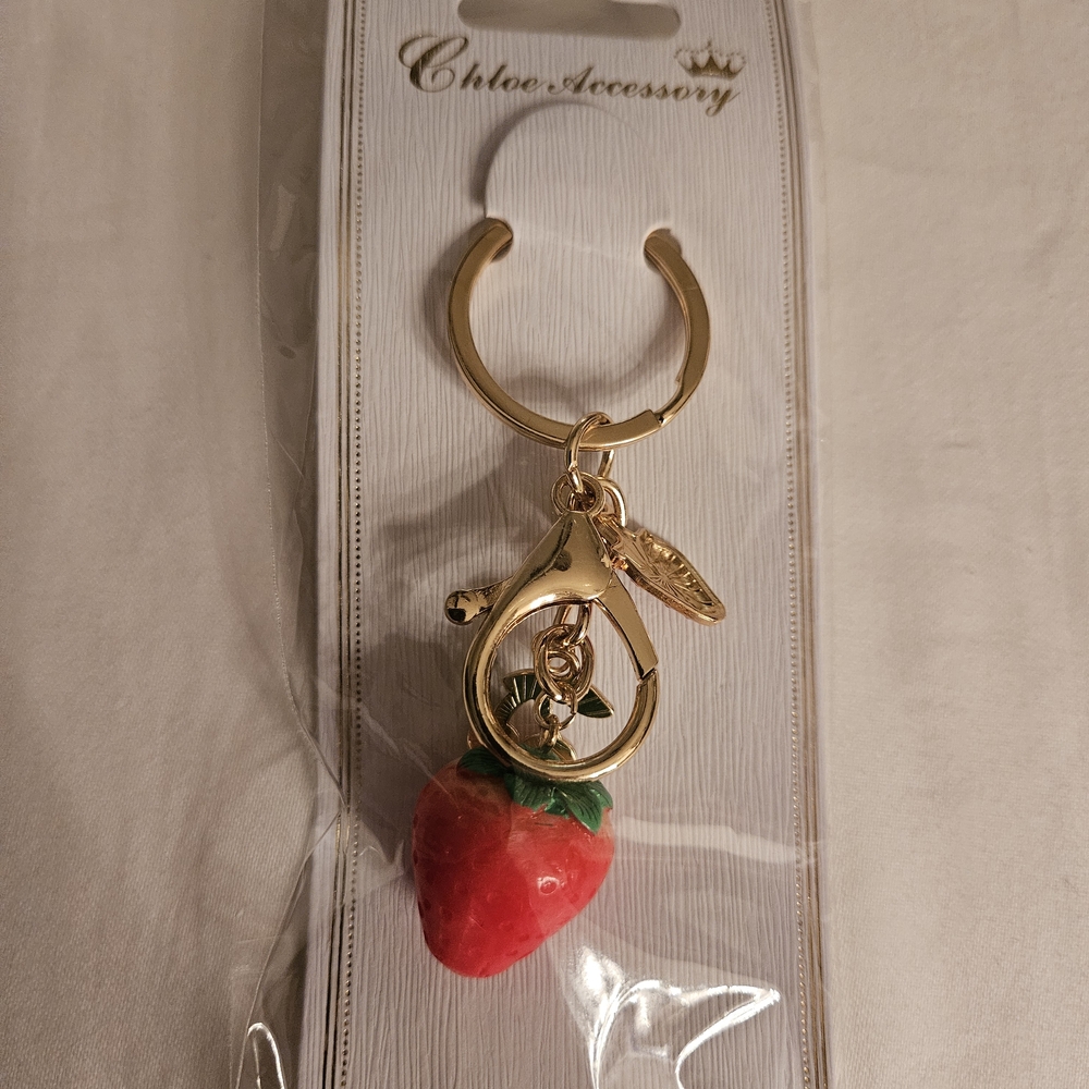 Gold Strawberry Keychain Winners Choice 🍓
